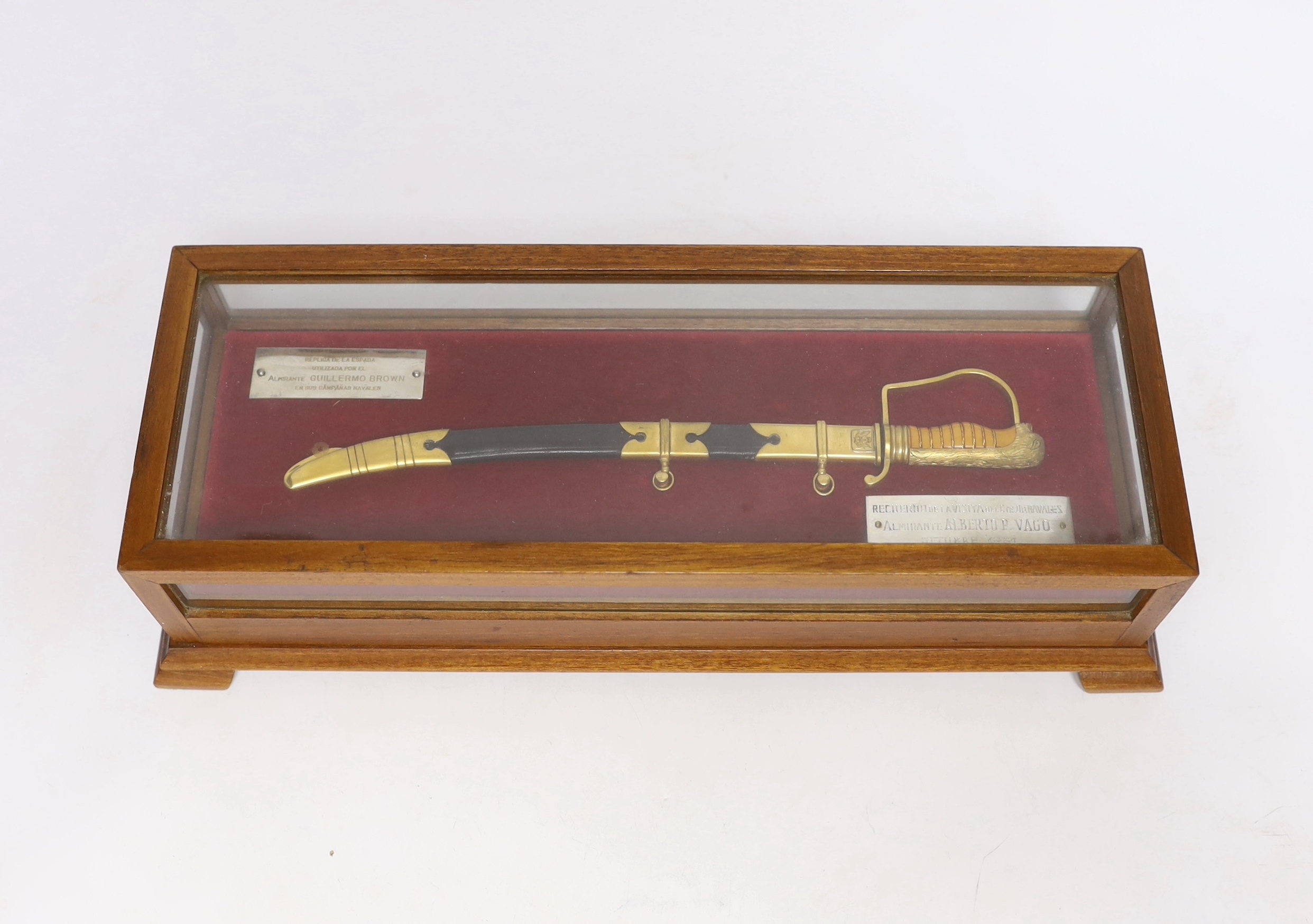 A cased Spanish miniature presentation sword, dated 1961